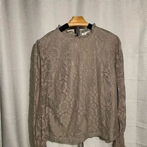 Ultra Pink Lace Blouse - Taupe